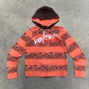 Volcom Vibrant Orange and Brown Hoodie